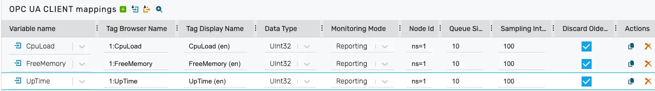 variable mappings